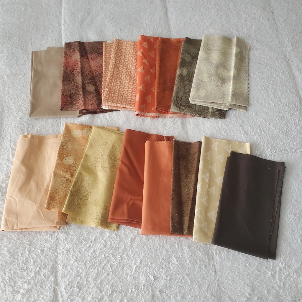 AGF Studios Fabric 100% Premium Cotton Assorted Fabric Pieces in Earth Tones 15