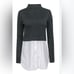 Theory Gray Cashmere & Wool Mock Neck Sweater with Blouse Size Small