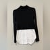 Theory Gray Cashmere & Wool Mock Neck Sweater with Blouse Size Small