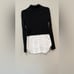 Theory Gray Cashmere & Wool Mock Neck Sweater with Blouse Size Small