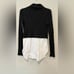 Theory Gray Cashmere & Wool Mock Neck Sweater with Blouse Size Small
