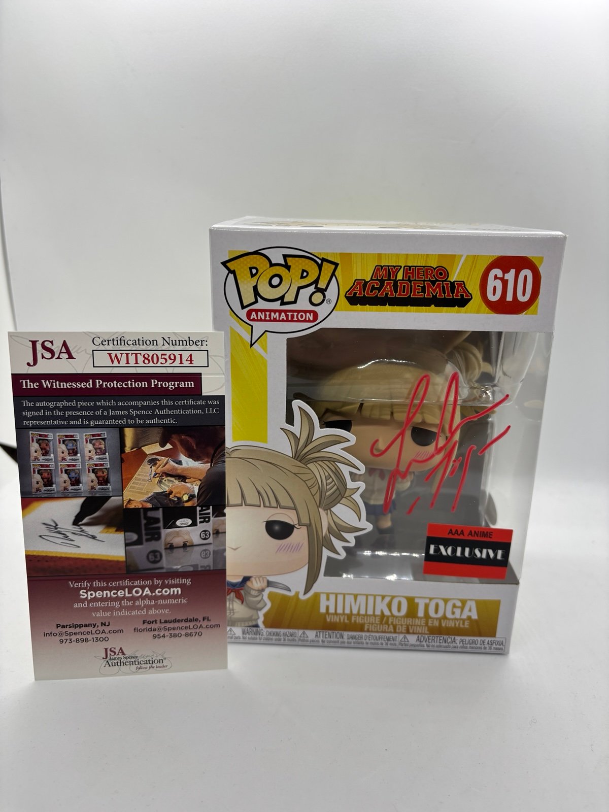 Funko Pop! Animation Himiko Toga #610 Signed by Leah Clark JSA Certification
