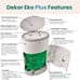 Diaper Dekor EKO Plus Diaper Pail, in White (y3)