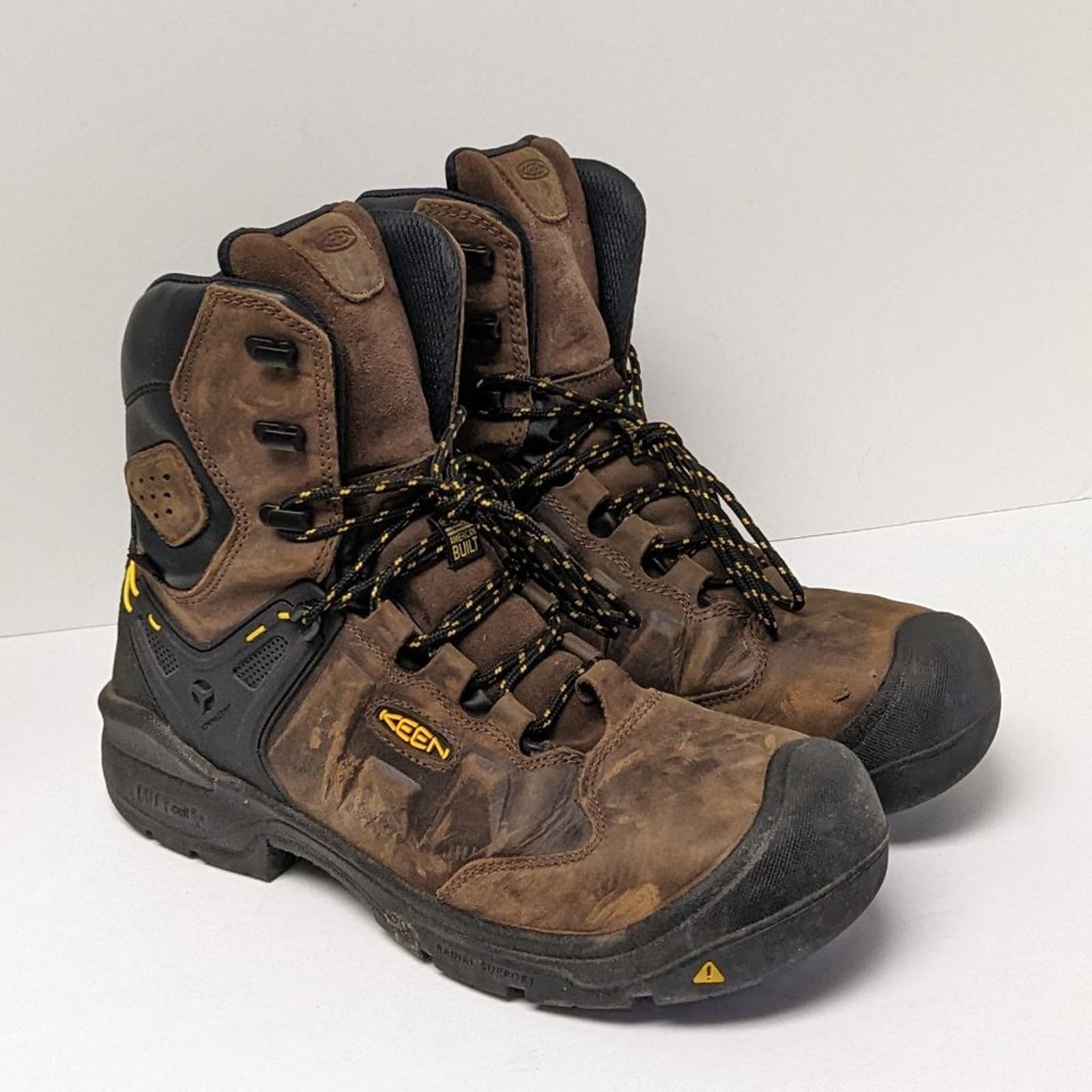 Keen Dover 8 Waterproof Safety Toe Boots, Brown, Men's 11.5 M