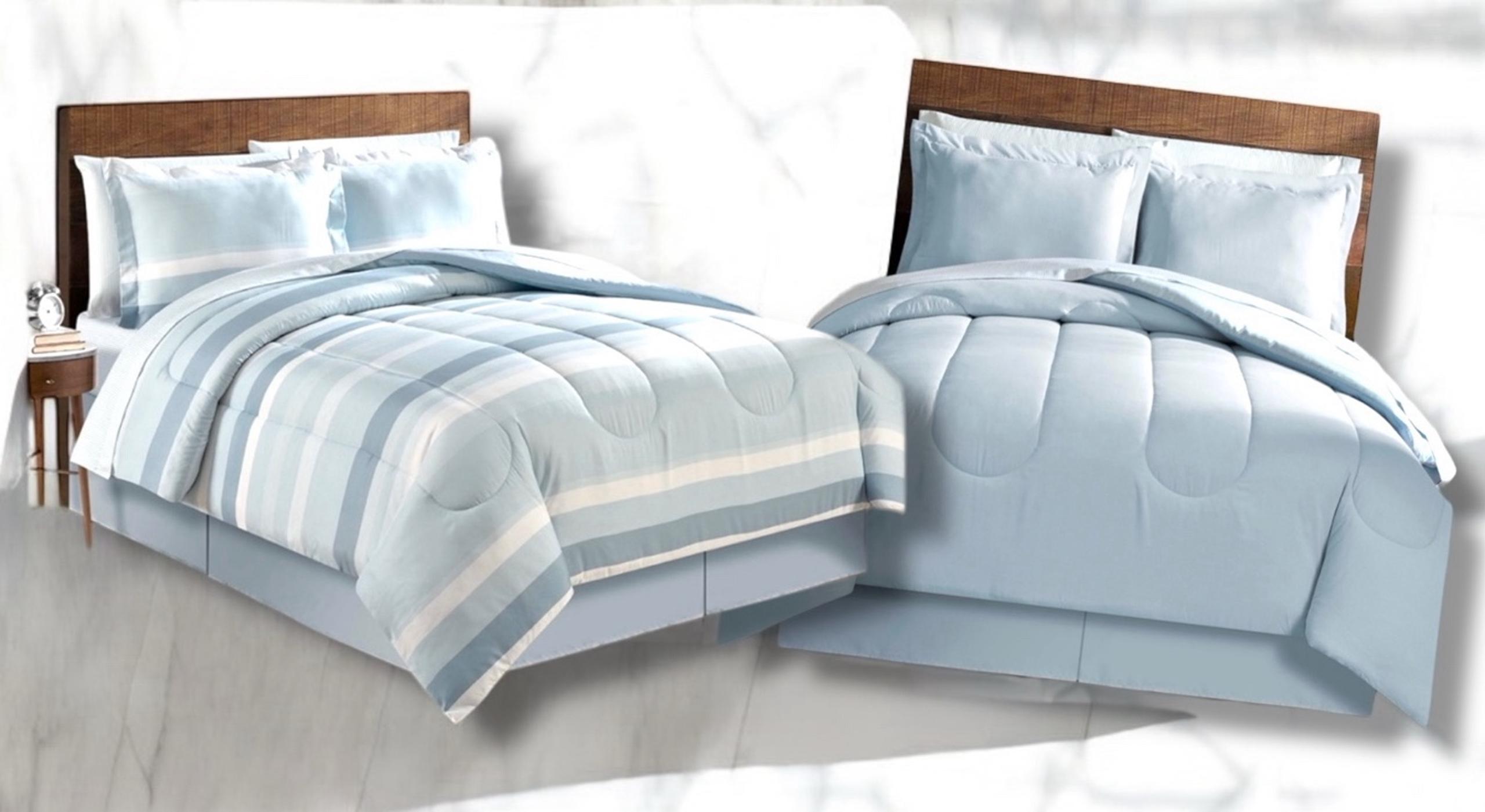 Luxury 6-Pc Twin Reversible Comforter & Sheet Set NWT Sea-foam | SUNHAM HOME INC