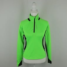 Brooks Women's Small Green & Black High Visibility 1/4 Zip Athletic Pullover