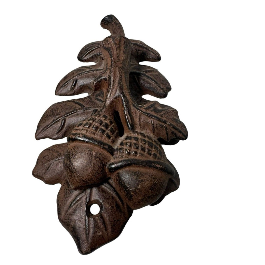 Brown Black Double Acorn Oak Leaf Style Front Door Knocker-Vintage-Fast Shipping