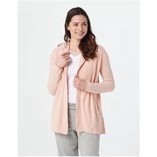 Barefoot Dreams Women 3X CozyChic UltraLite Long Rose Hooded Cardigan Pockets NW