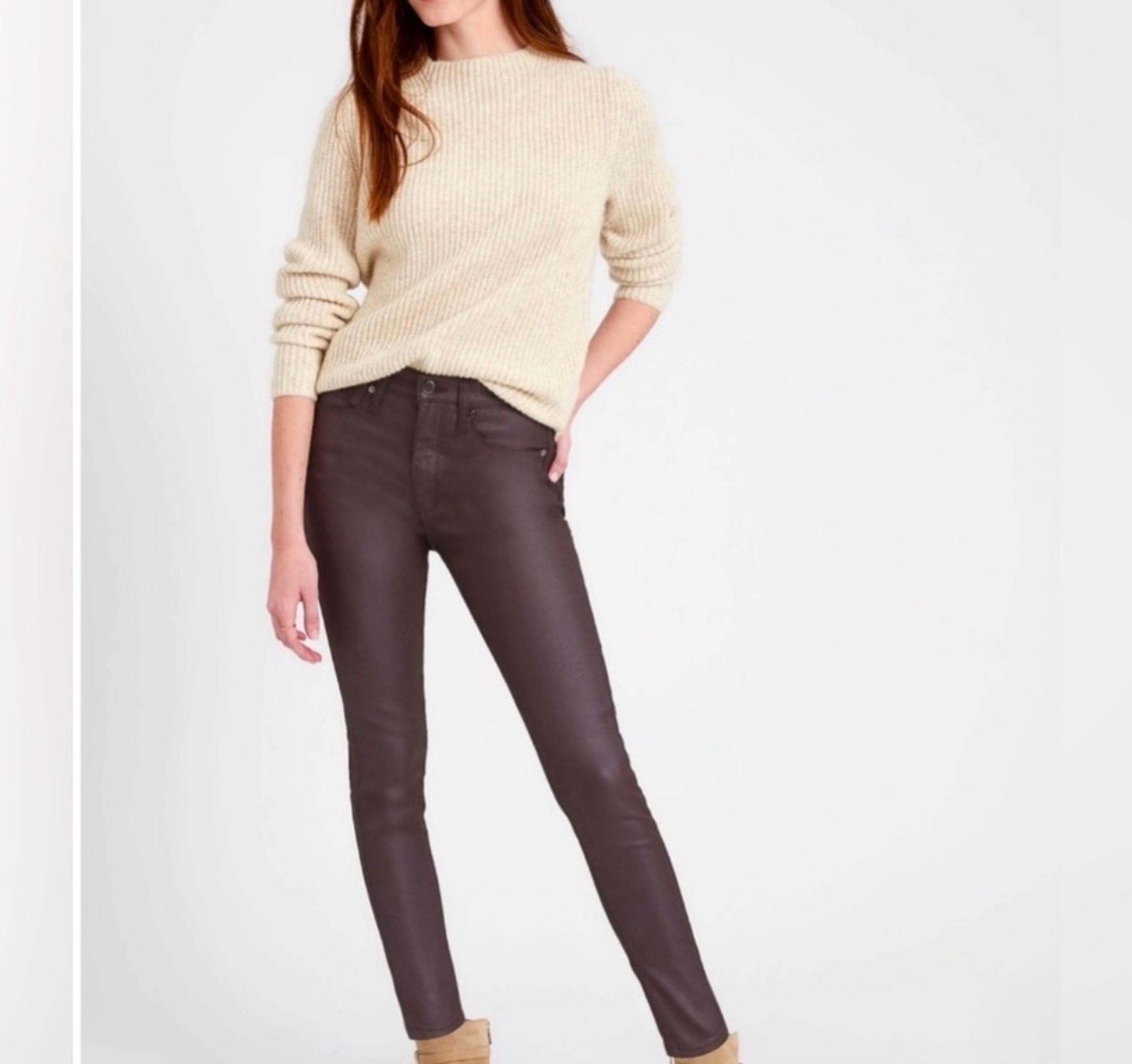NWT Banana Republic High Rise Skinny Coated Ankle Jeans Pants Size 24 Petite