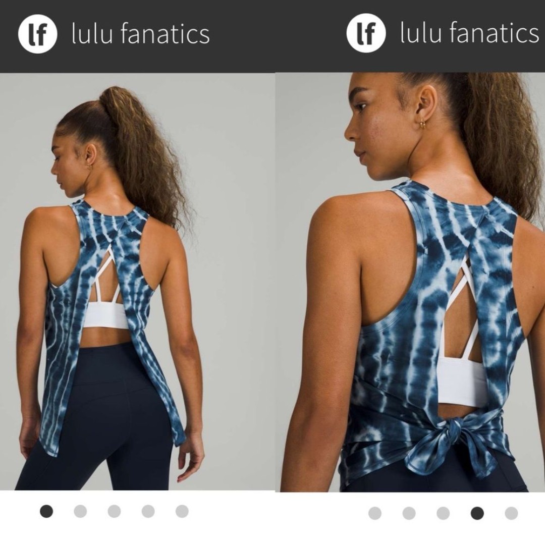 Lululemon All Tied Up Tank Top ~Sz 10 12 Shibori Square Ocean Air True Navy 1047