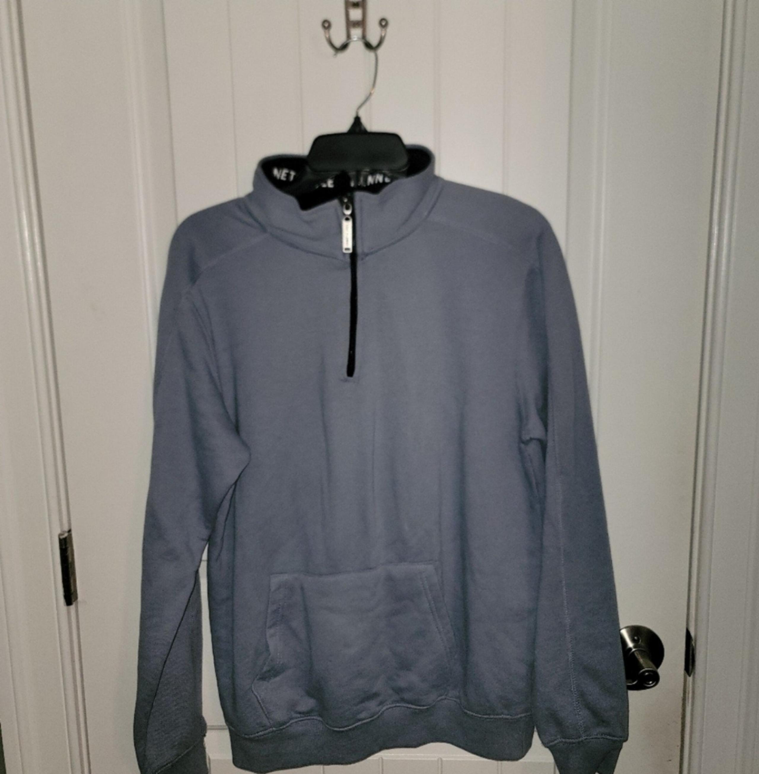 NWT Kenneth Cole Men's Gray Blue 1/4-Zip Pullover Small