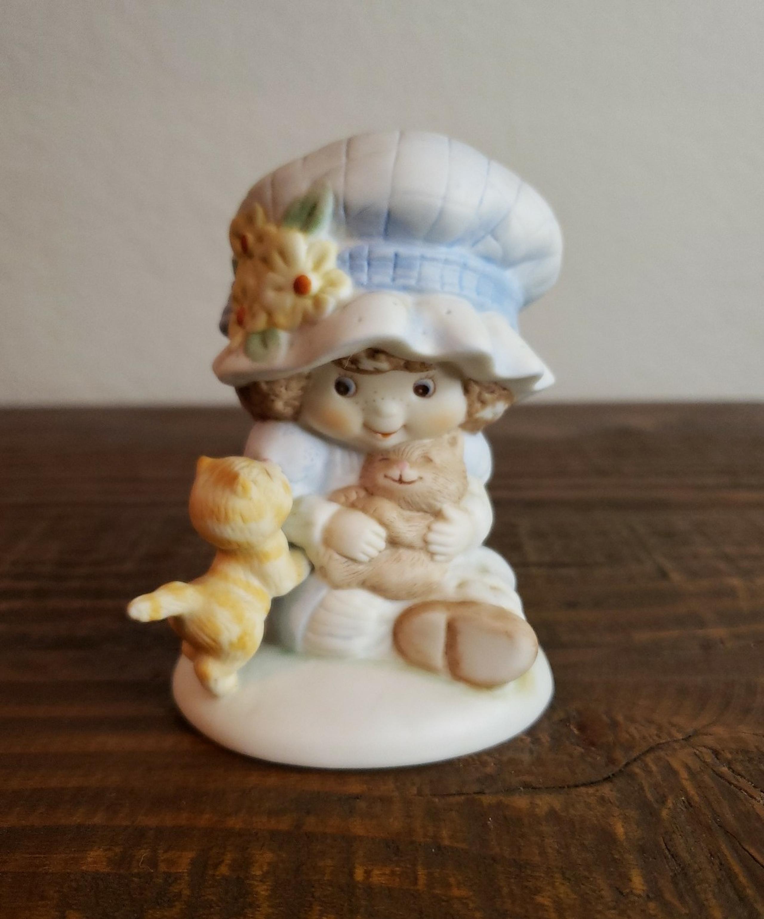 Miss Mitzie "Cuddling with cat" Figurine Porcelain