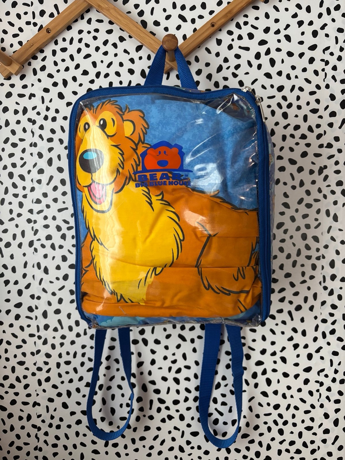 Vintage Jim Henson Bear In The Big Blue House Nap Mat Blanket & Backpack Disney