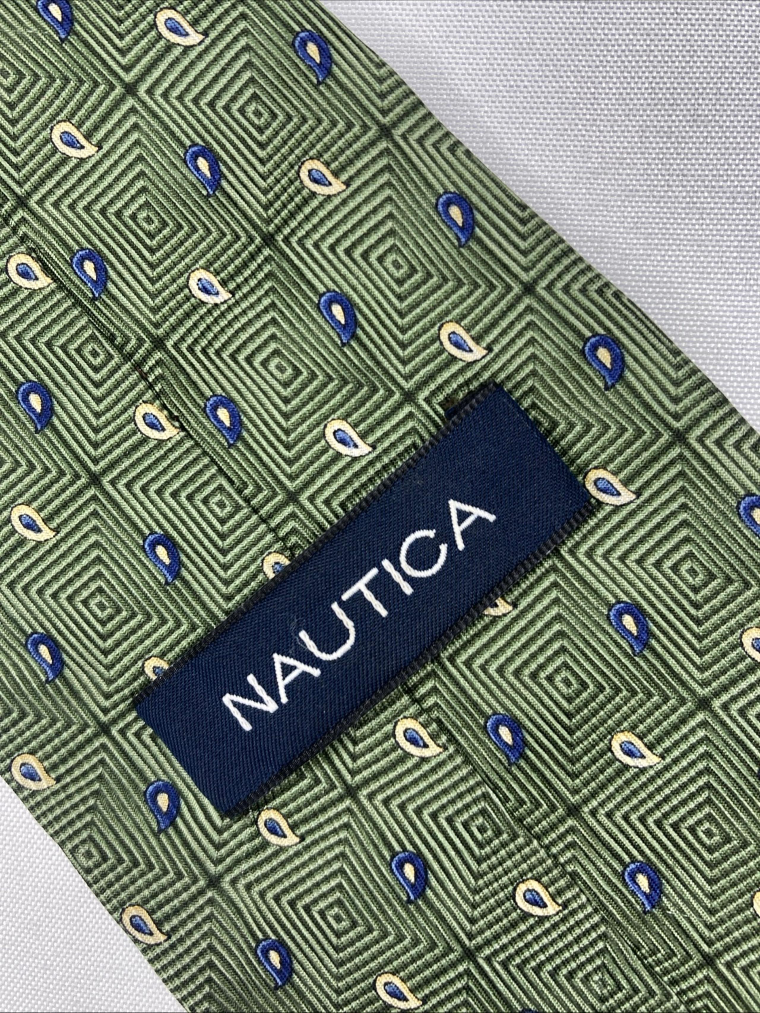 Nautica Tie Men’s green 100% Silk necktie