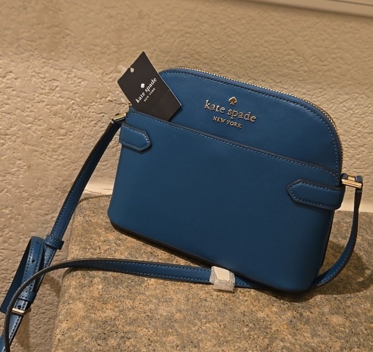 Kate Spade New York  Medium Green Leather Top Zip Crossbody Nwt