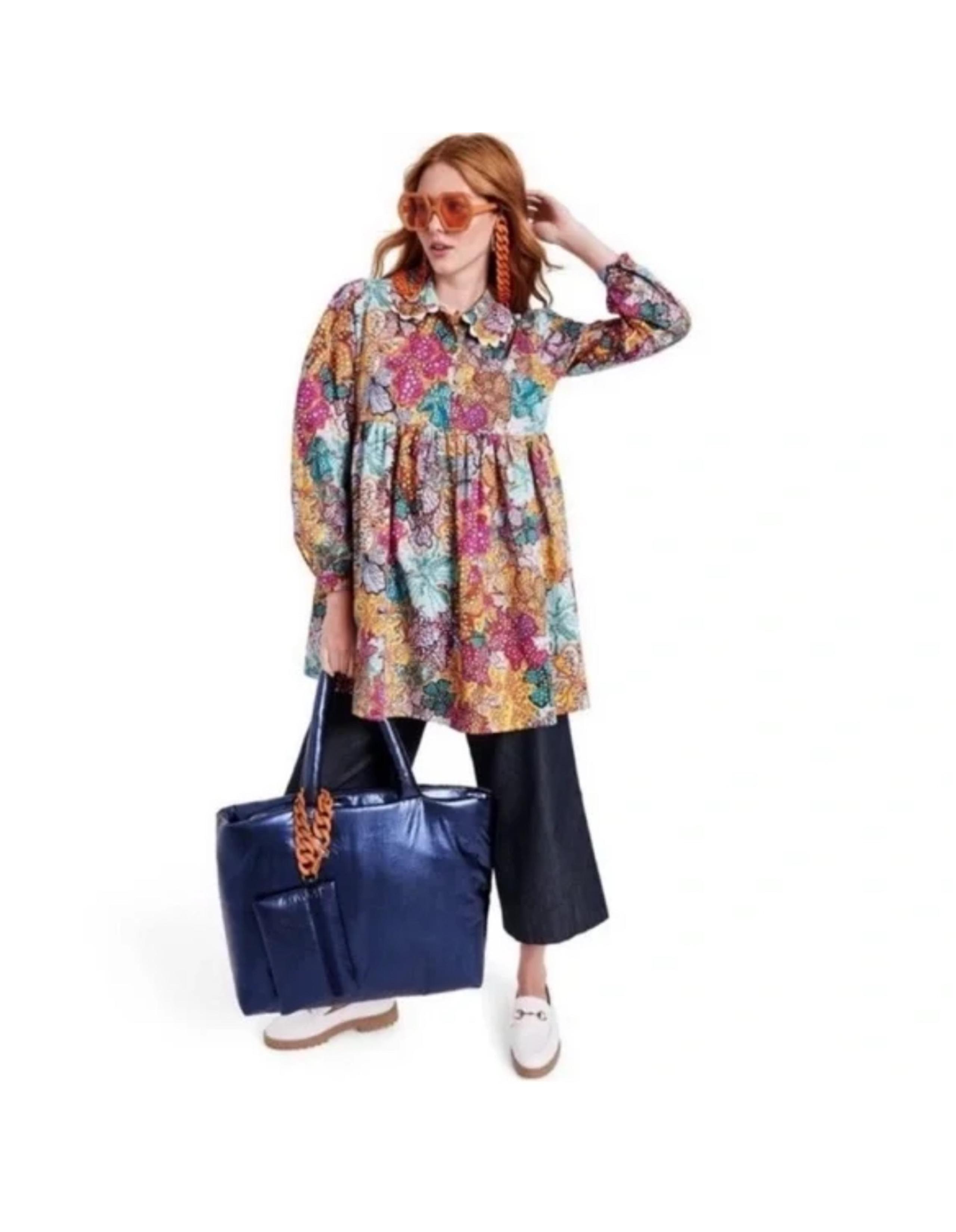 NWT  KIKA VARGAS x Target Women's Anemone Floral Mini Dress Pink Blue Gold - M