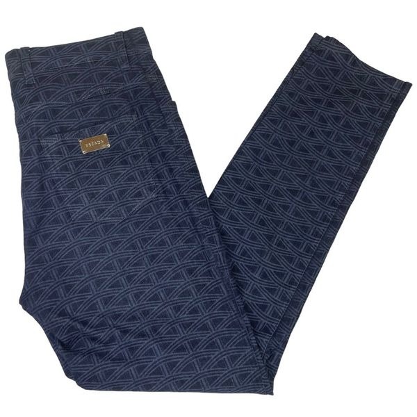 Escada Women’s Straight Leg Printed Pants Dark Wash Denim Jeans Size 40 / 10