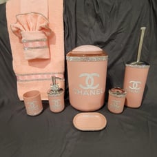 9 piece bathroom set pink glam bathroom decor