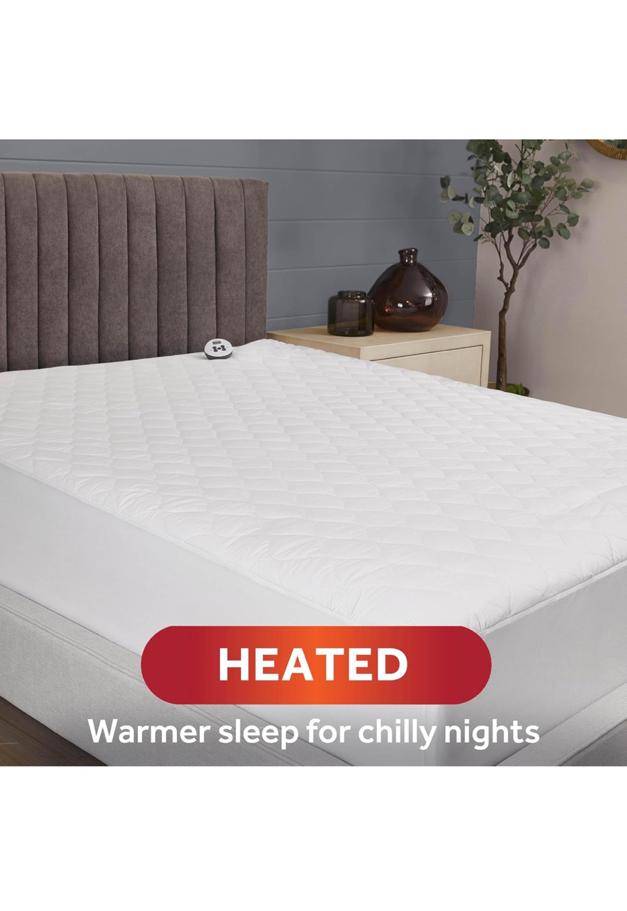 Sunbeam Restful Quilted Water Resistant Heated Mattress Pad - Full Size