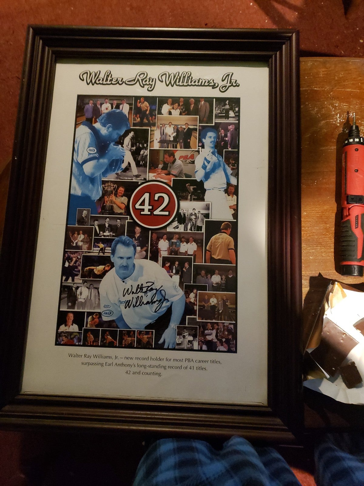 Framed famous bowling champion Walter Ray Williams Jr