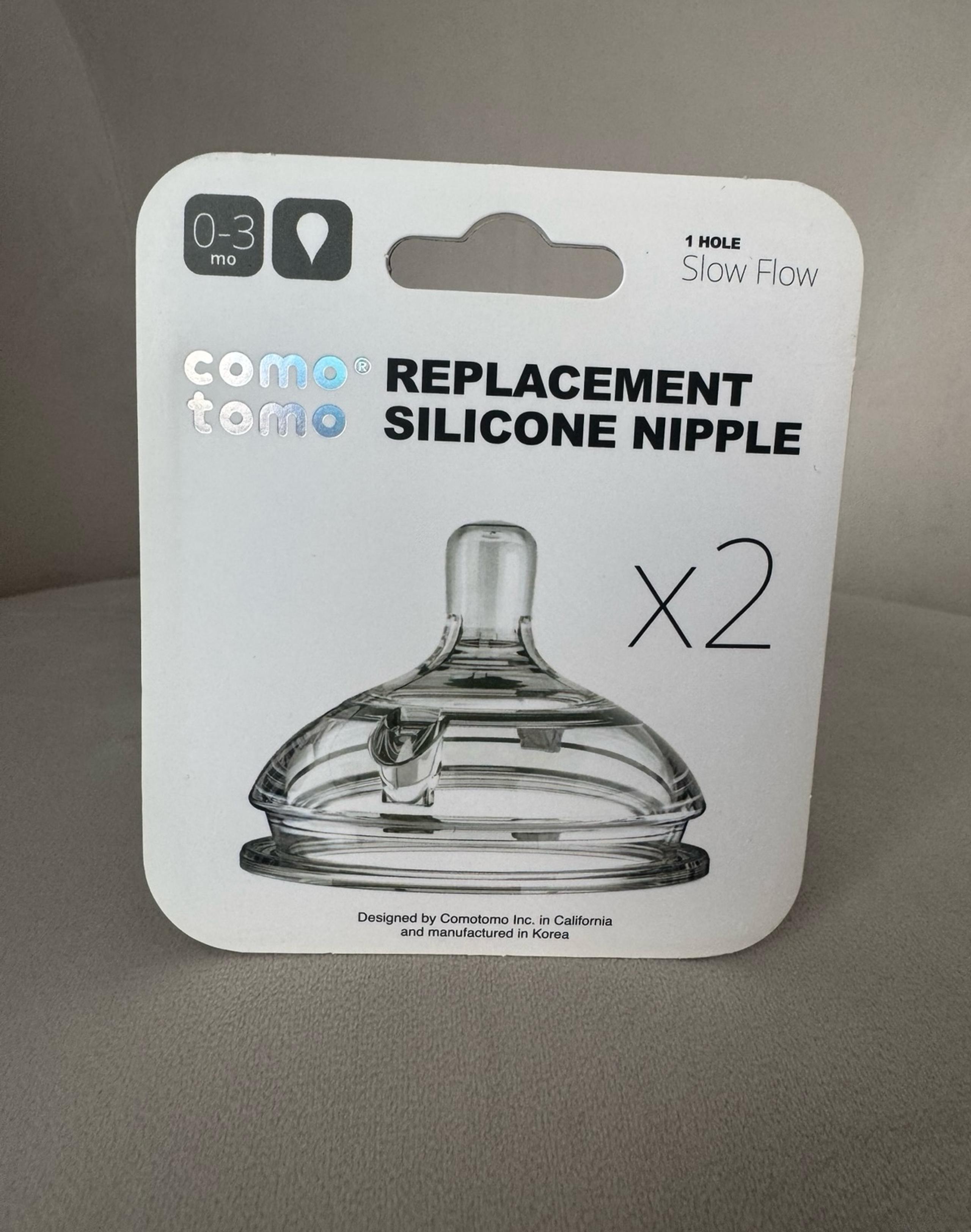 Brand new comotomo baby bottle nipple replacement- slow Flow 0-3month