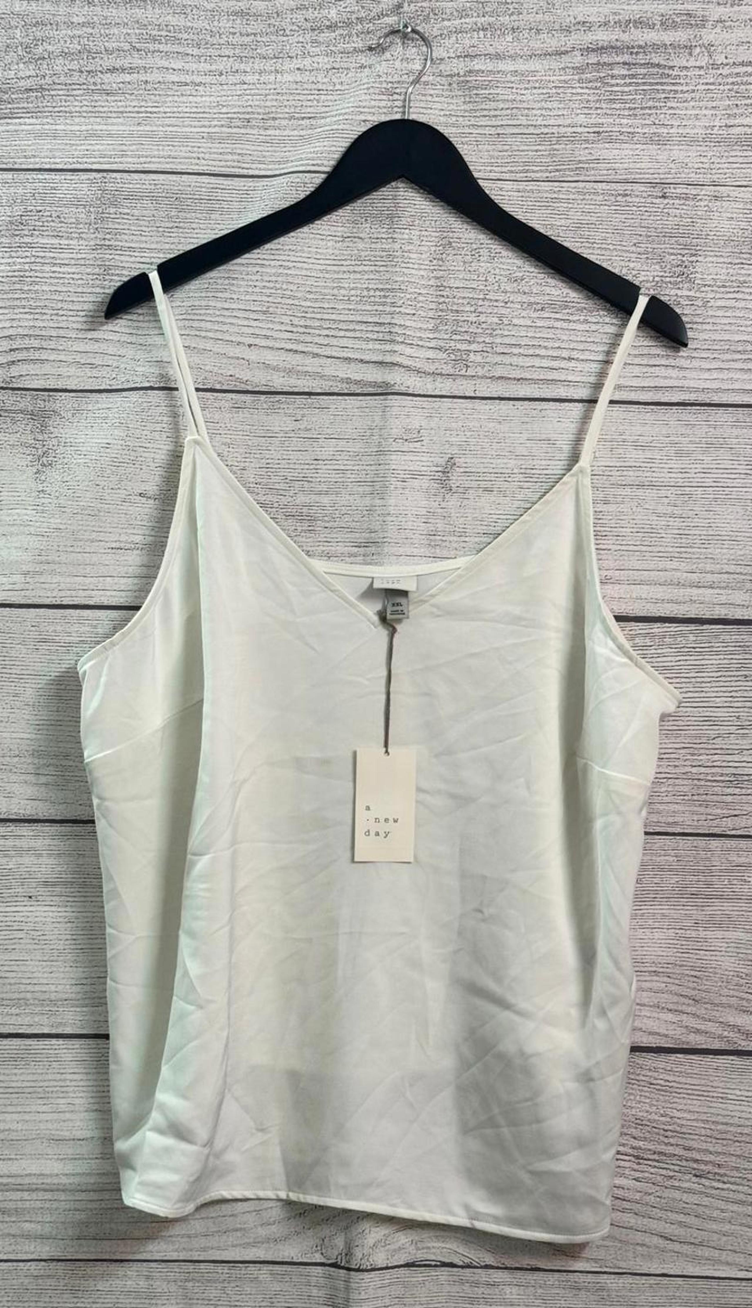 A New Day Cream Satin Cami Women Size XXL