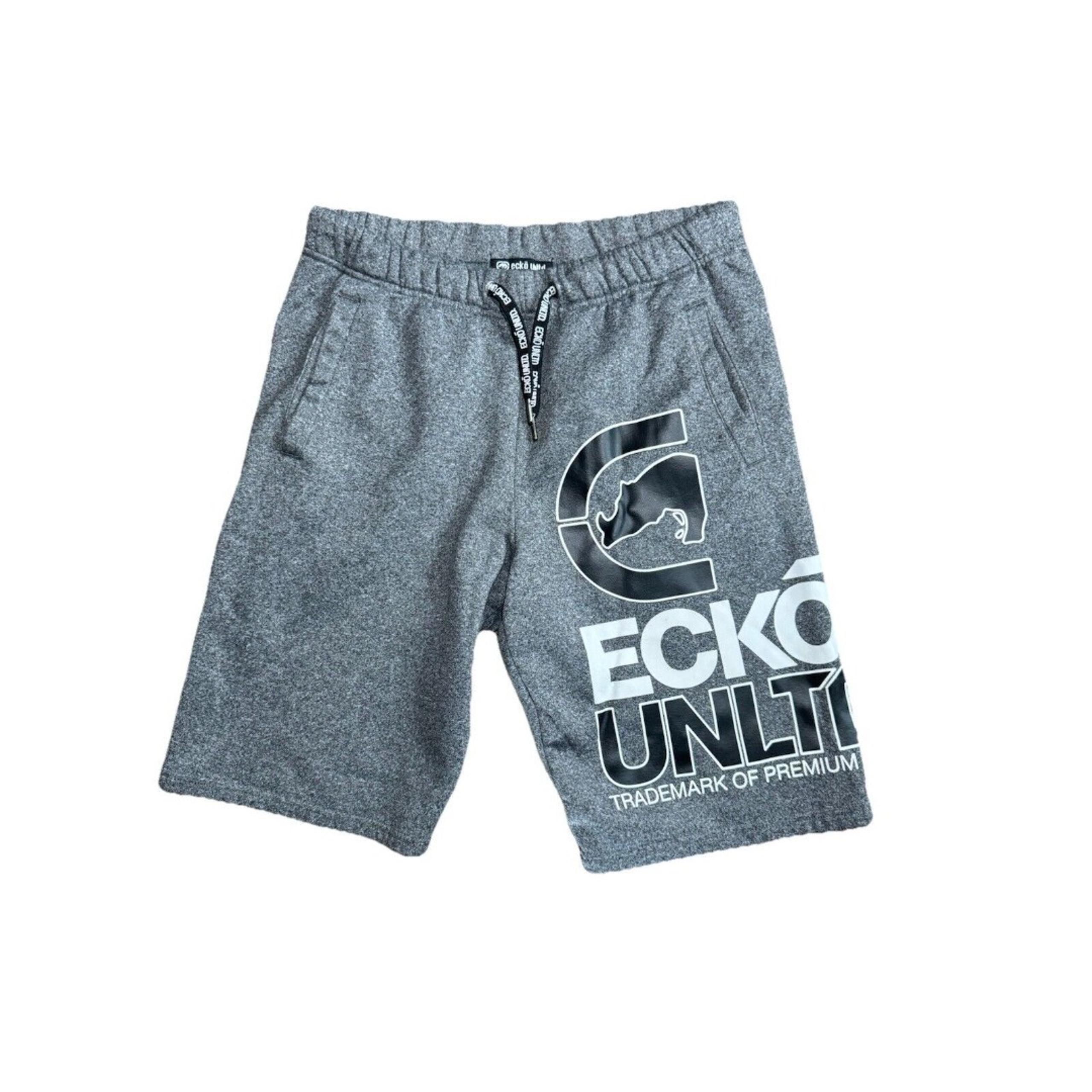 ECKO UNLTD. MEN'S GRAY ADJUSTABLE PULL ON SHORTS Medium Athleisure