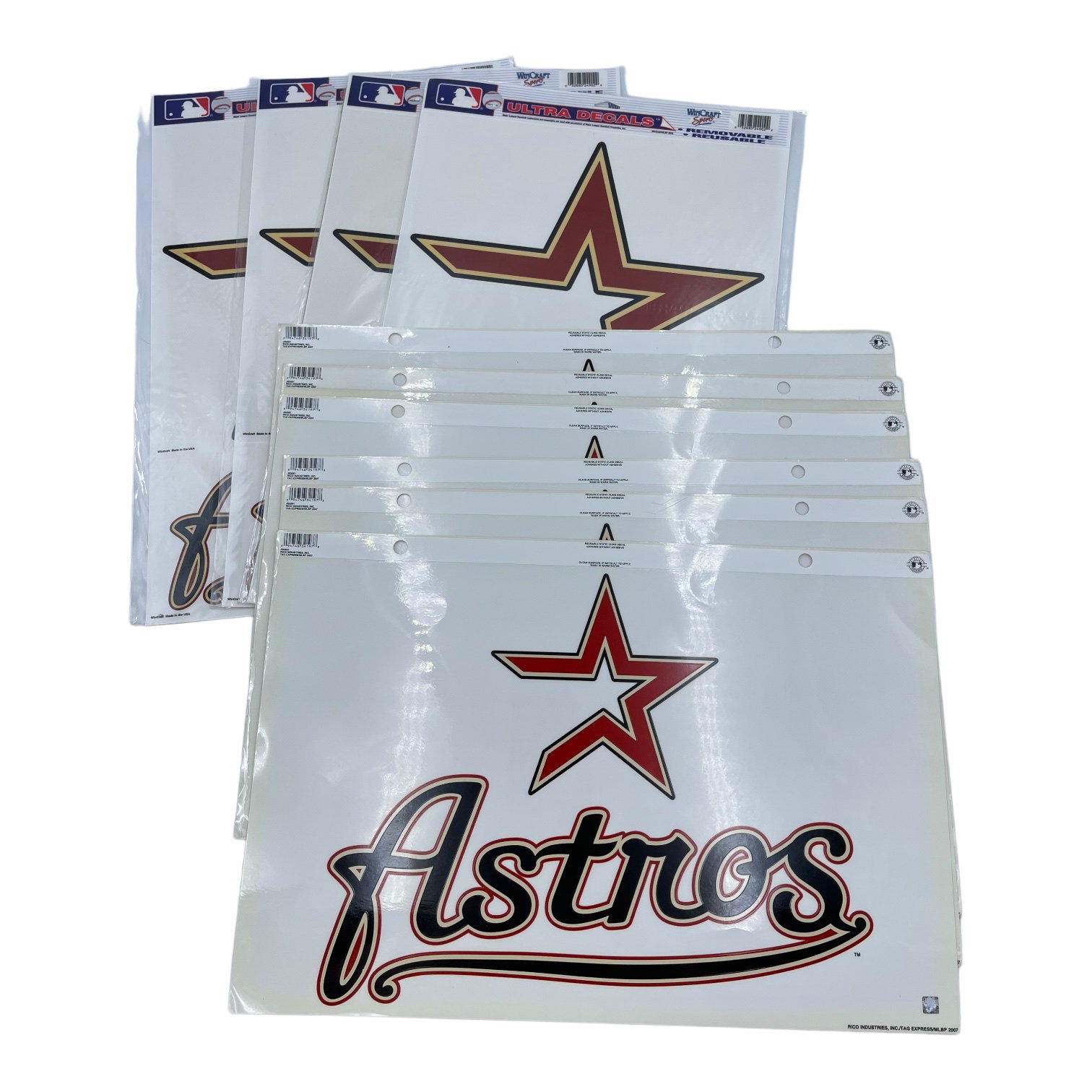 06-07 HOUSTON ASTROS Vinyl Decal / Sticker By Rico & WinCraft Lot Of 10