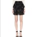 Maje Juppon Faux Leather Tiered Pleated Mini Skirt Size 36 Black