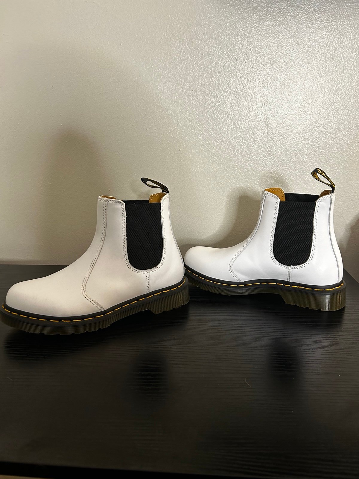 White Dr Martens Chelsea Boots