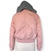AMBIANCE OUTERWEAR Hooded Zip Up Jacket Windbreaker Gray Pink Active Medium