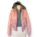 AMBIANCE OUTERWEAR Hooded Zip Up Jacket Windbreaker Gray Pink Active Medium