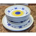 MARINA (blue & yellow) by CALECA Italian Pottery Hand Painted Dishes (Set of 9)