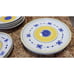MARINA (blue & yellow) by CALECA Italian Pottery Hand Painted Dishes (Set of 9)