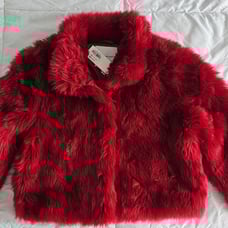 Janie and Jack faux fur cropped coat size 10/12