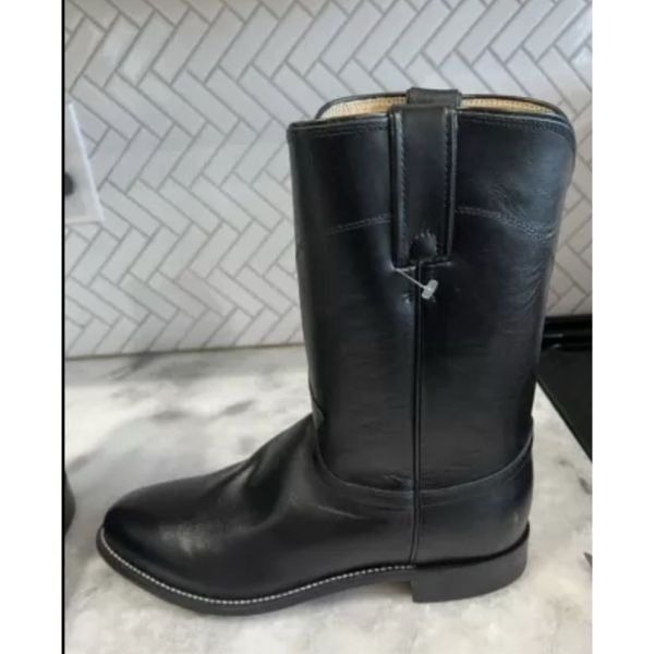 Justin Boots Jackson Mens Western Boots Black Size 9 EE MRSP 190