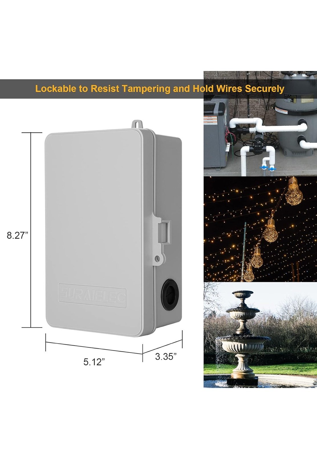 SURAIELEC WiFi Pool Outdoor Indoor Smart Switch Timer 40 Amp
