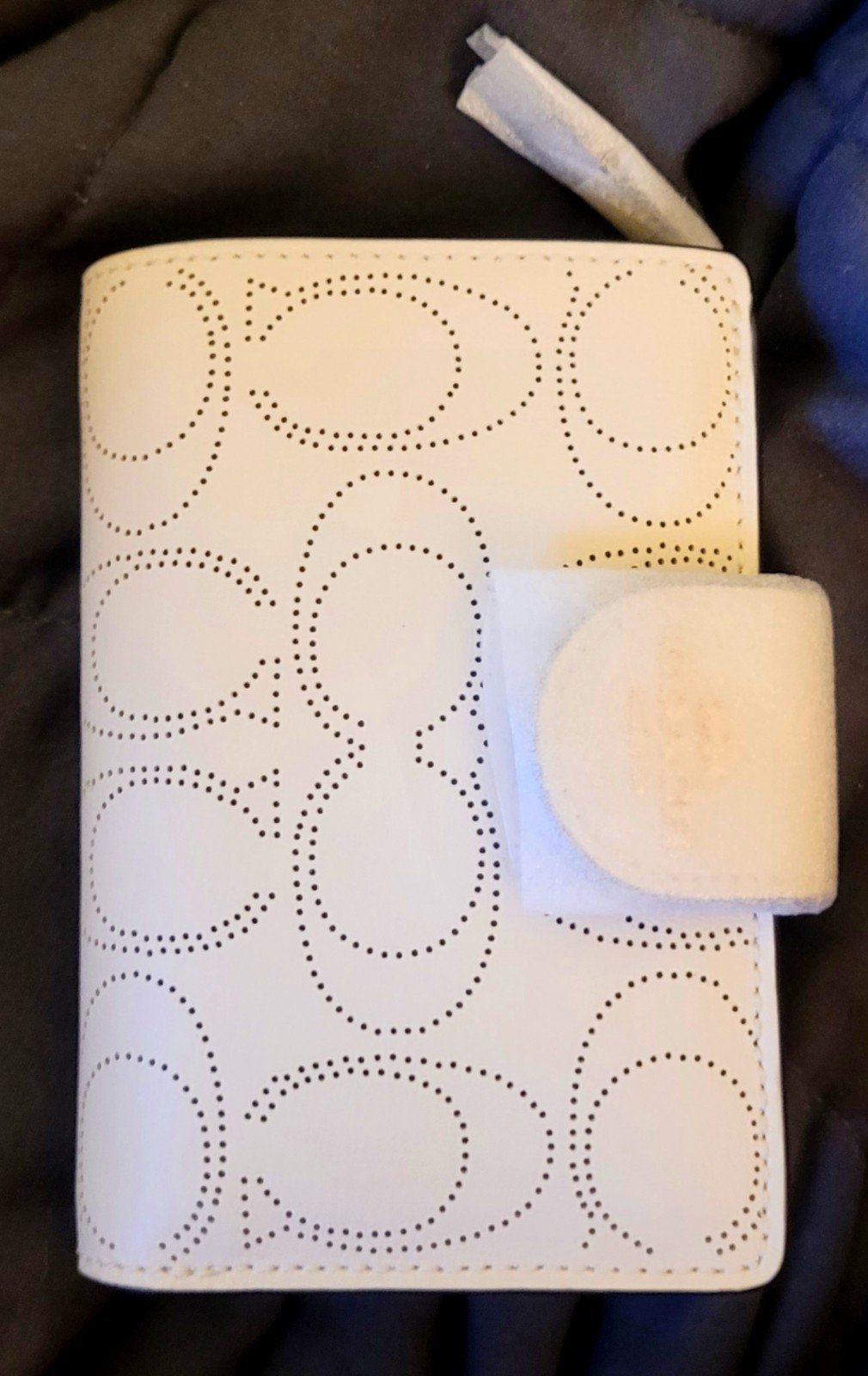Coach white logo bifold wallet