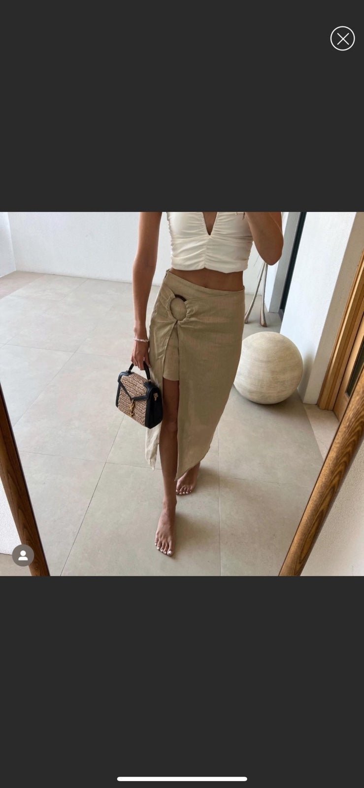 Zara linen wrap skirt
