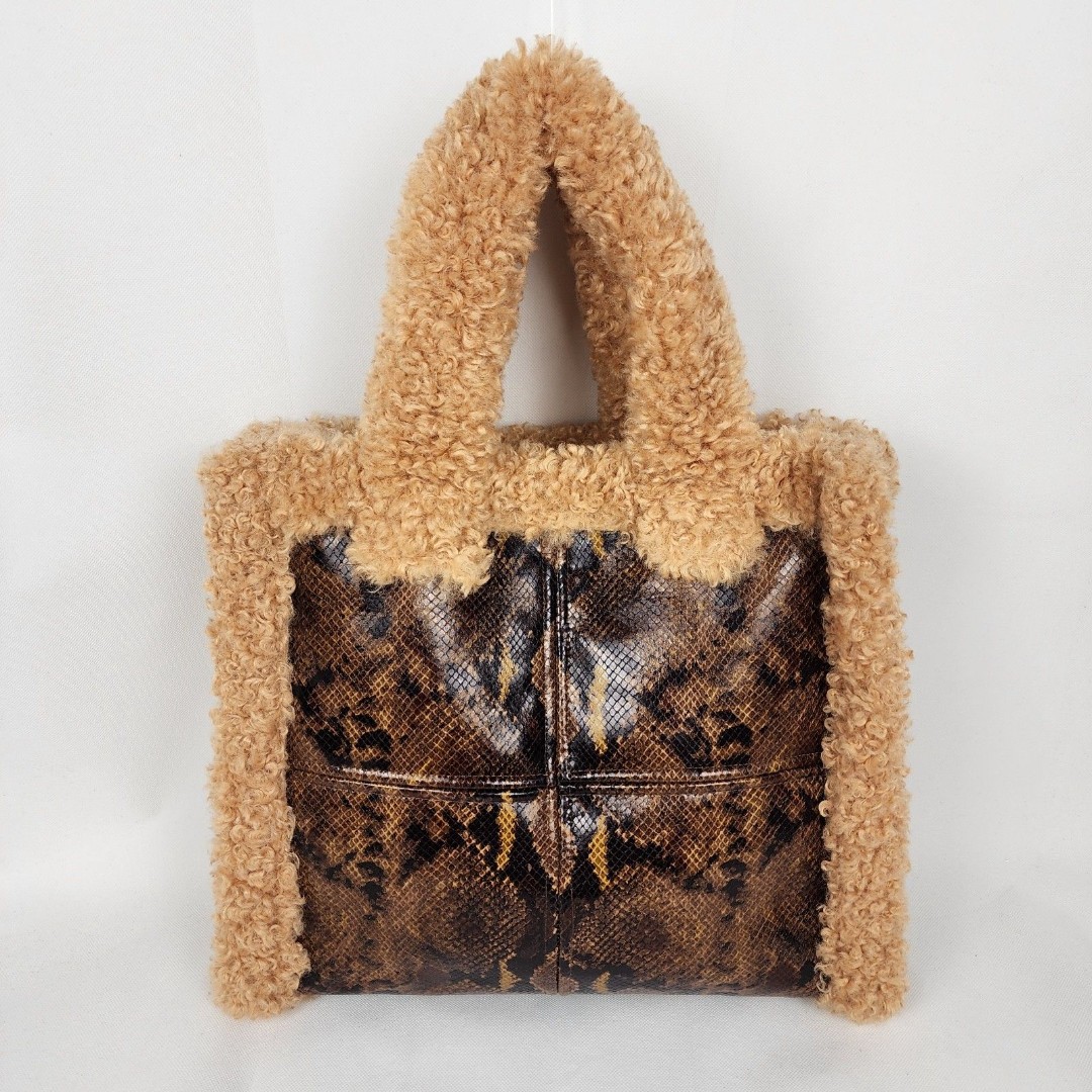 Stand Studio Lolita Faux Shearling Snakeskin Tote Bag