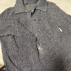 Lace-up Gray Long-Sleeved Shirt
