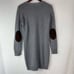 Polo Ralph Lauren Wool Cashmere Gray Sweater Dress Elbow Pads Womens Medium NWT
