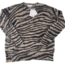 Magaschoni 100% Cashmere Animal Print Zebra Striped Sweater Size Medium New NWT