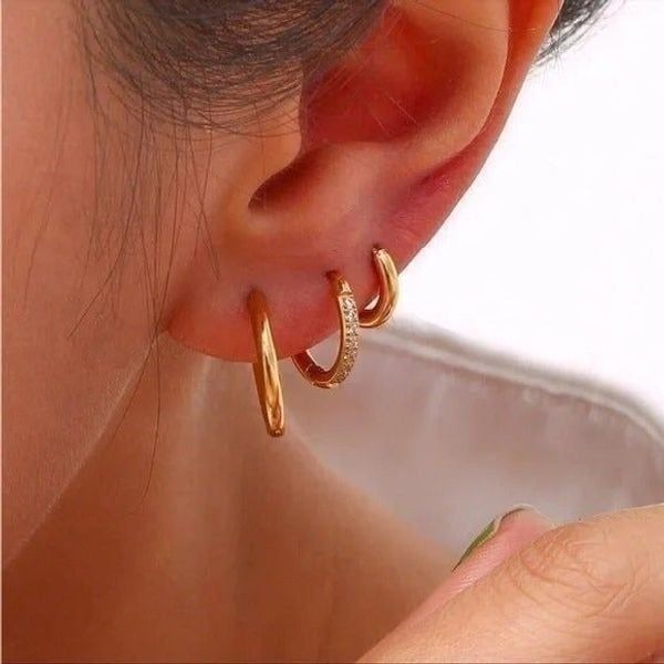 New 18k Gold Plated Small Endless Hoop Earrings