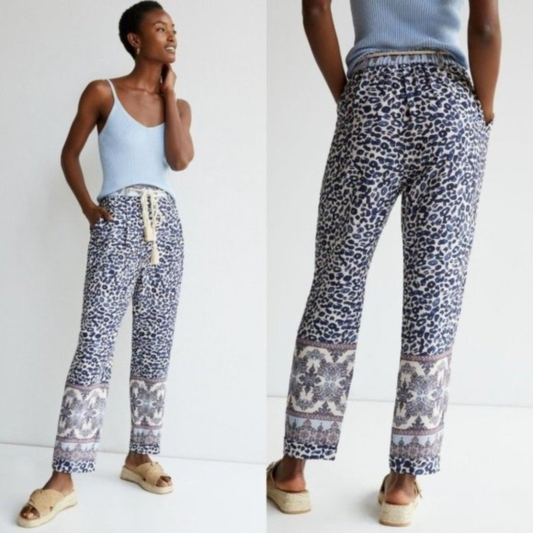 Anthropologie Ollari Tasseled Tapered Pants Size Small NWOT 118