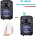 Bluetooth Portable Karaoke Speaker w/ Remote,&2 Wireless Mics-Rechargeable Batt
