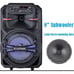 Bluetooth Portable Karaoke Speaker w/ Remote,&2 Wireless Mics-Rechargeable Batt