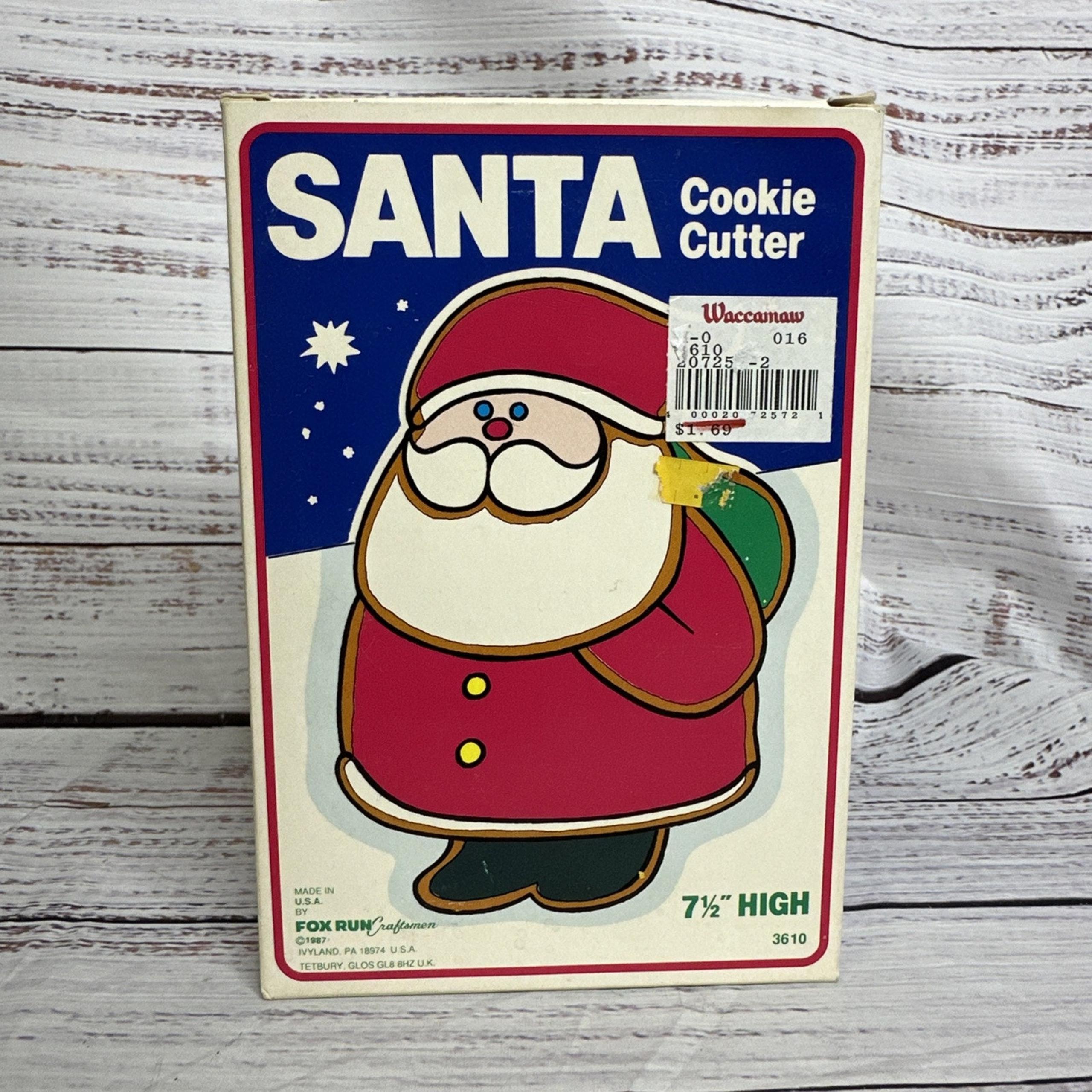 Vintage Fox Run Made In USA 7.5" Metal Santa Cookie Cutter