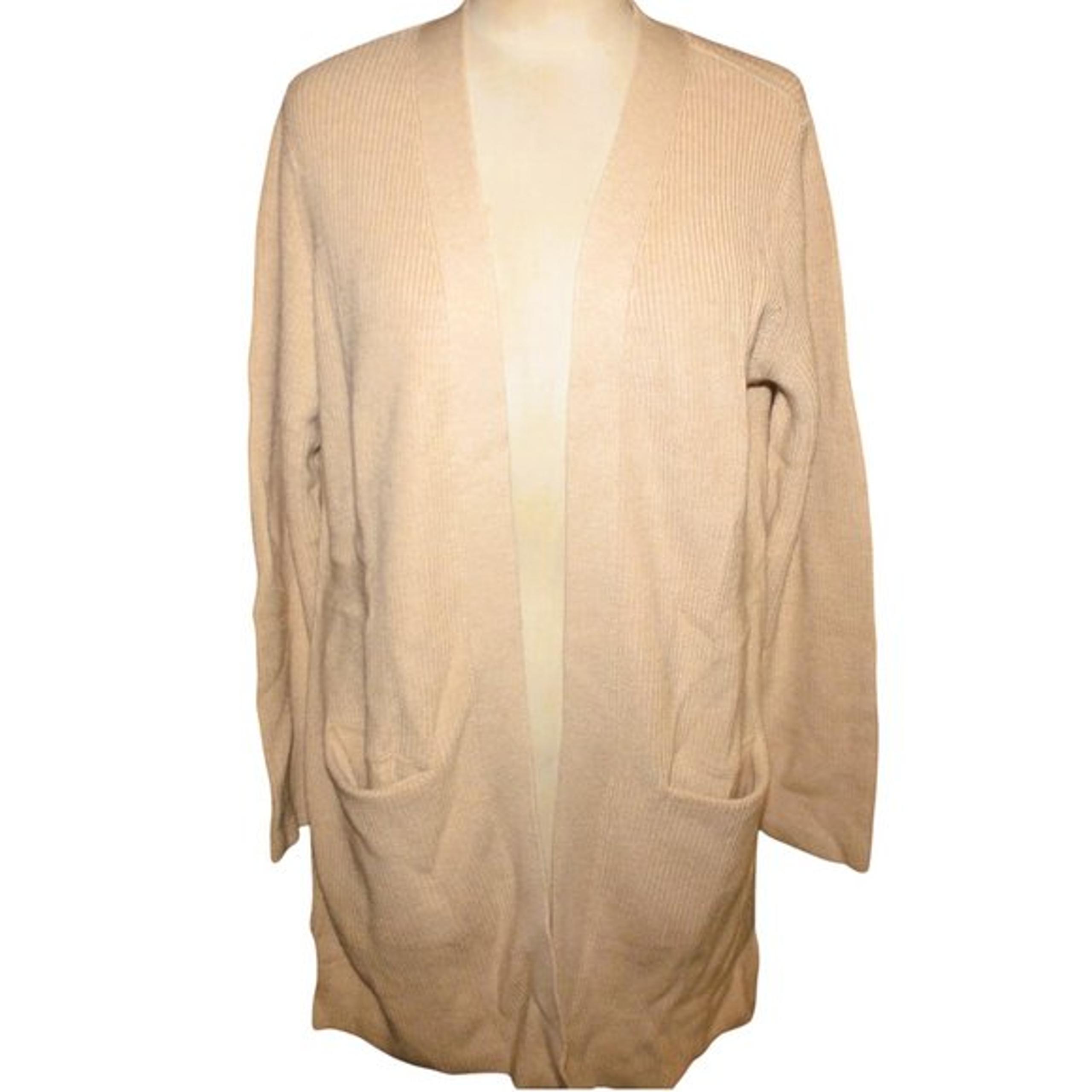 NWT OLD NAVY Tan Cardigan Women's Medium Knit Pockets Oatmeal Beige Cozy Sweater