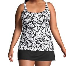 NWT LANDS’ END Size 22W DDD Cup Underwire Tankini Swimsuit Set w/ Skirted Bottom